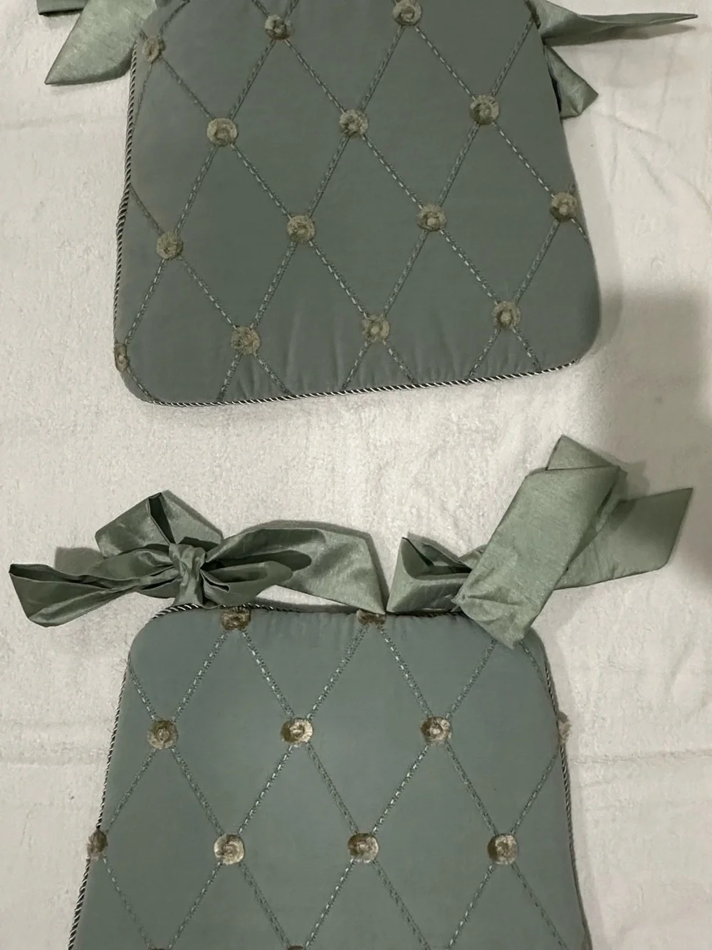 Chair Cushion pads with Tufted Rosettes